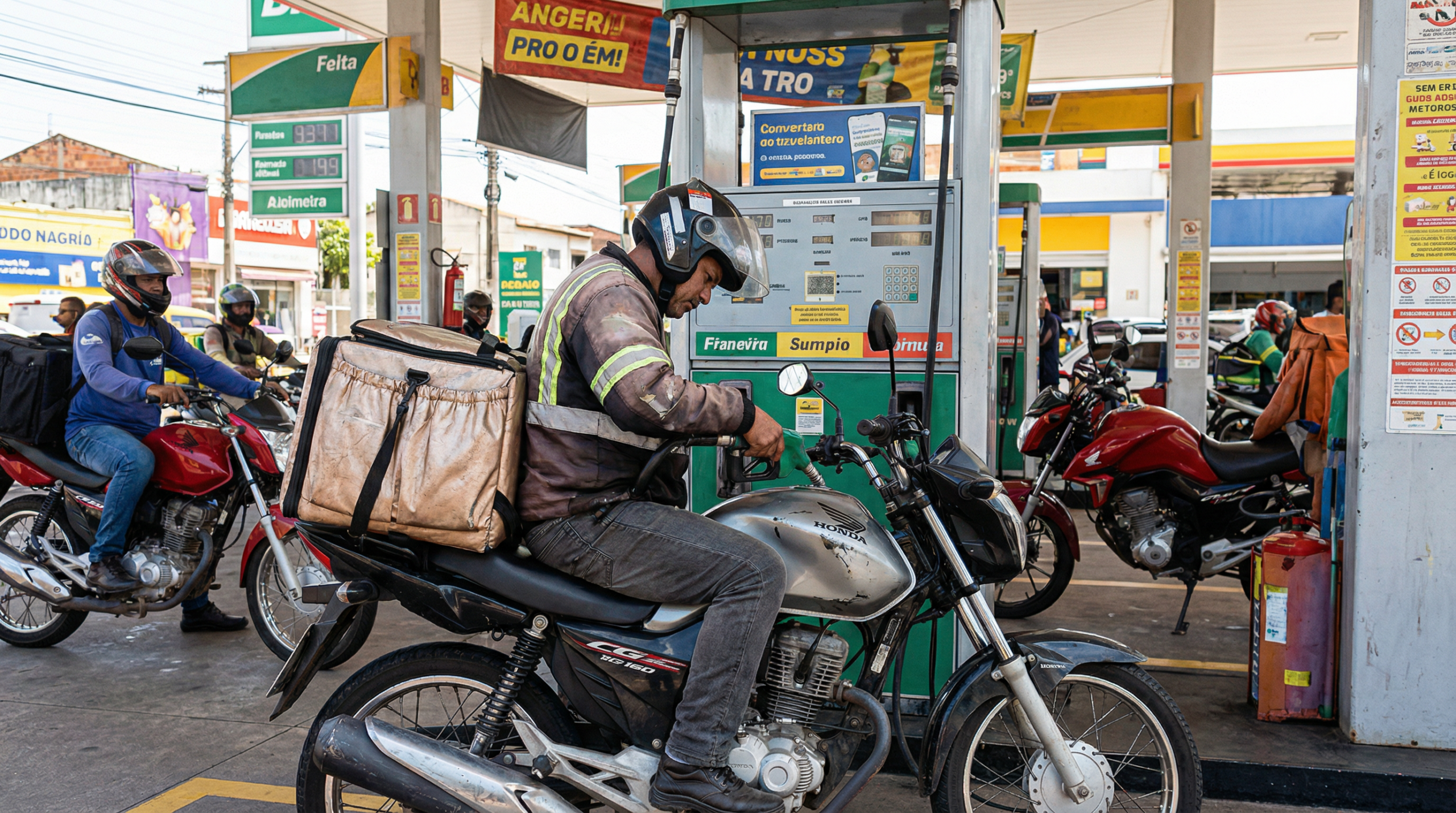 Empreendedor abrindo MEI no computador com utilitário estacionado ao fundo pela janela